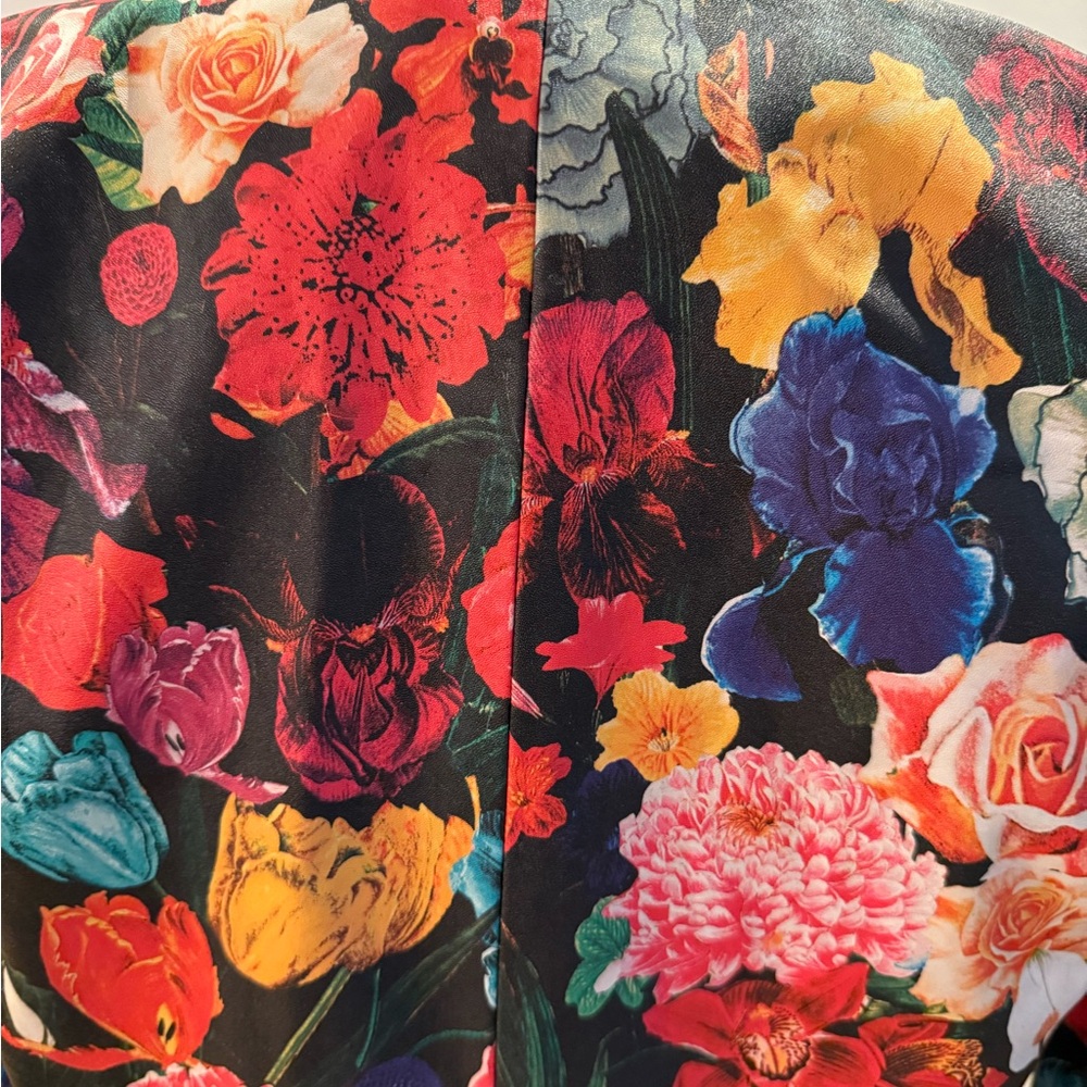 Alice + Olivia Zeta Floral Multicolor Leather Jacket - Picture 7 of 10